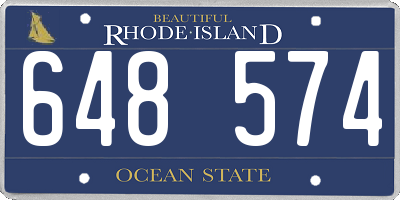 RI license plate 648574