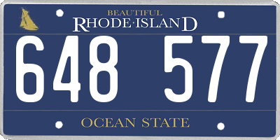 RI license plate 648577