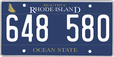 RI license plate 648580