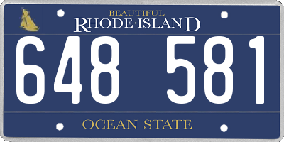 RI license plate 648581