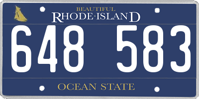 RI license plate 648583