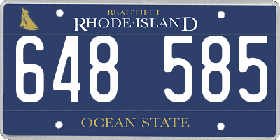 RI license plate 648585