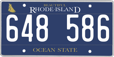 RI license plate 648586