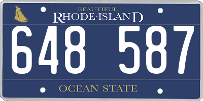 RI license plate 648587