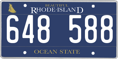 RI license plate 648588