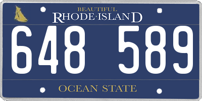 RI license plate 648589