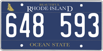 RI license plate 648593
