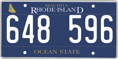 RI license plate 648596