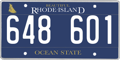 RI license plate 648601