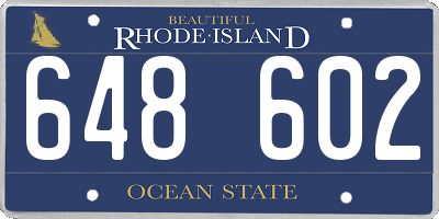 RI license plate 648602