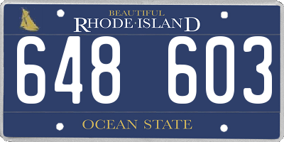 RI license plate 648603