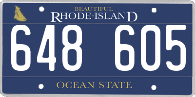 RI license plate 648605