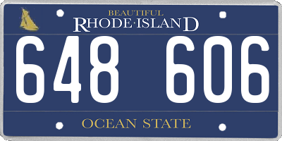 RI license plate 648606