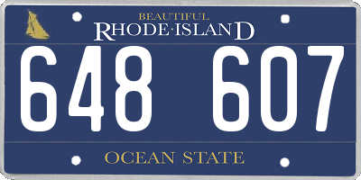 RI license plate 648607