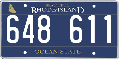 RI license plate 648611