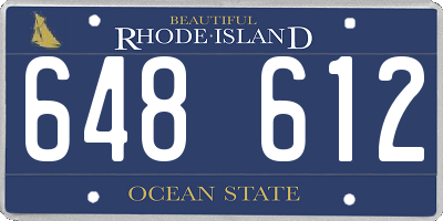 RI license plate 648612