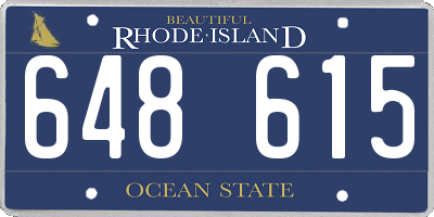 RI license plate 648615
