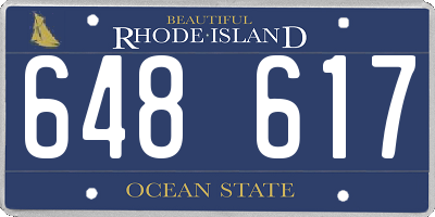RI license plate 648617