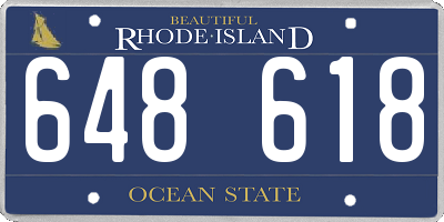 RI license plate 648618