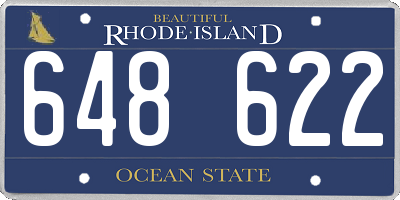 RI license plate 648622