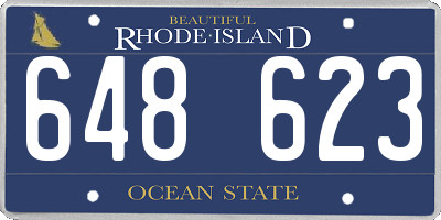 RI license plate 648623
