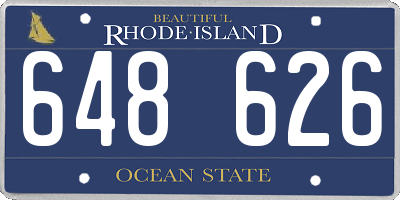 RI license plate 648626