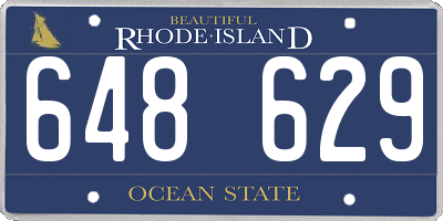 RI license plate 648629