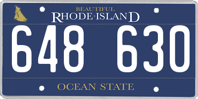 RI license plate 648630