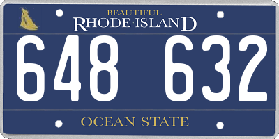 RI license plate 648632