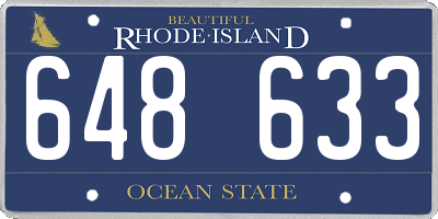 RI license plate 648633