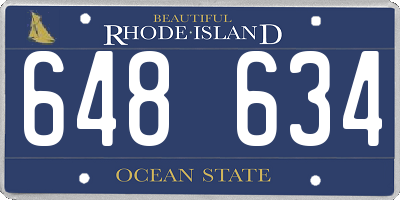 RI license plate 648634