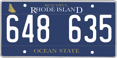 RI license plate 648635