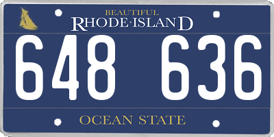 RI license plate 648636