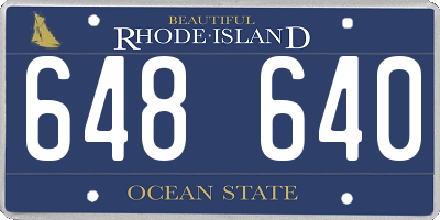 RI license plate 648640
