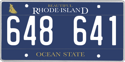 RI license plate 648641