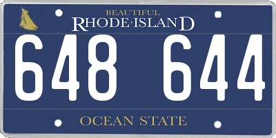 RI license plate 648644