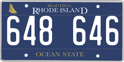 RI license plate 648646