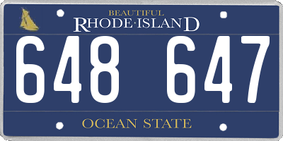 RI license plate 648647