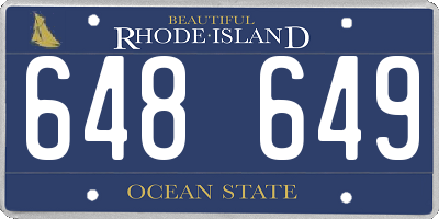 RI license plate 648649