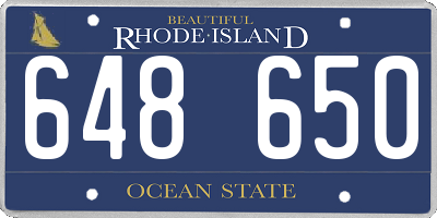 RI license plate 648650