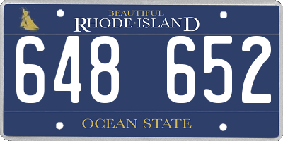 RI license plate 648652