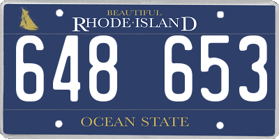 RI license plate 648653