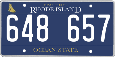 RI license plate 648657