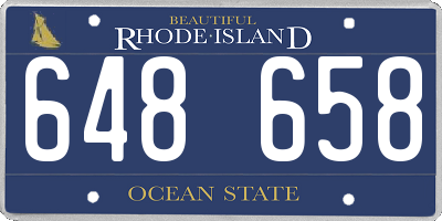 RI license plate 648658