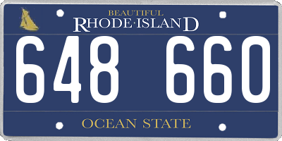 RI license plate 648660