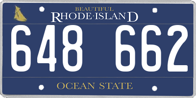RI license plate 648662