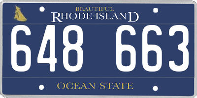 RI license plate 648663