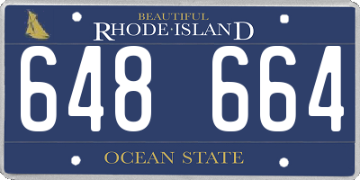 RI license plate 648664
