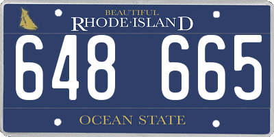 RI license plate 648665