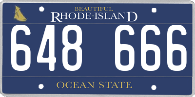 RI license plate 648666
